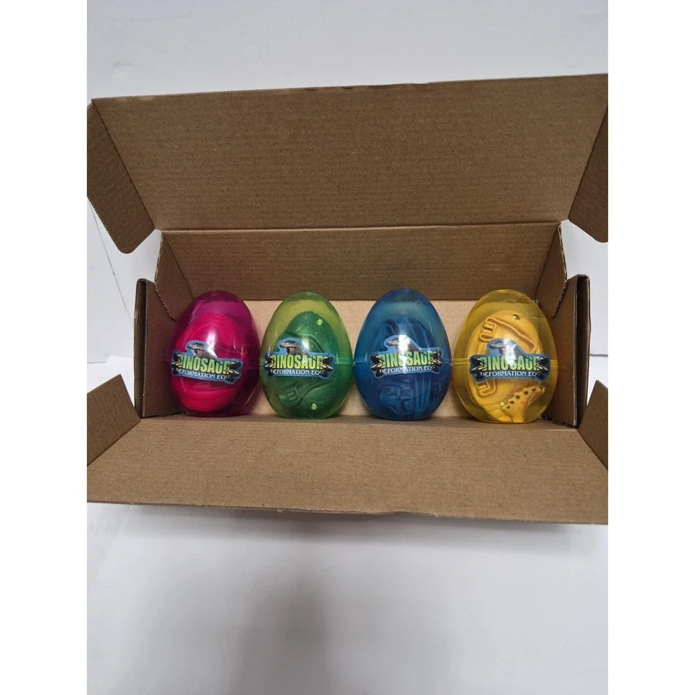 4 Pack Jumbo Dinosaur Deformation Eggs - Perfect for BIRTHDAY Baskets & Gifts